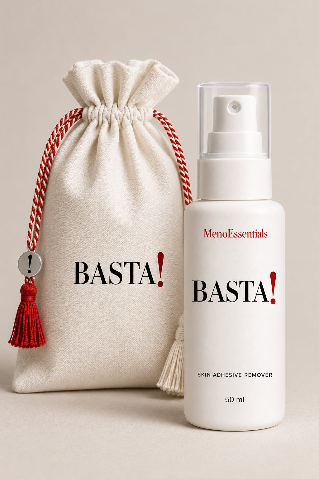BASTA Skin Adhesive Remover with its drawstring pouch